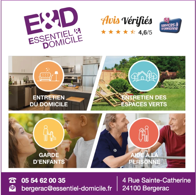 Présentation des prestations de Essentiel & Domicile Bergerac